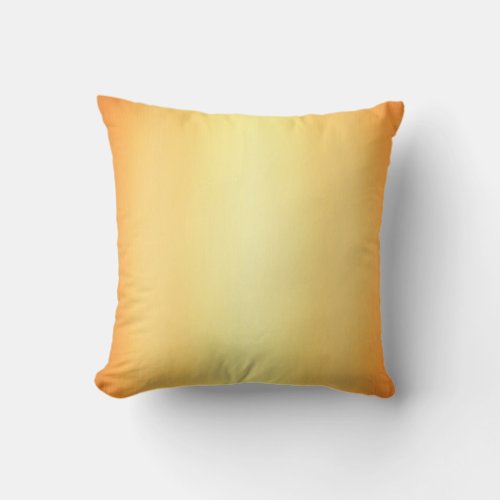 Golden yellow ombre graduated solid color design throw pillow