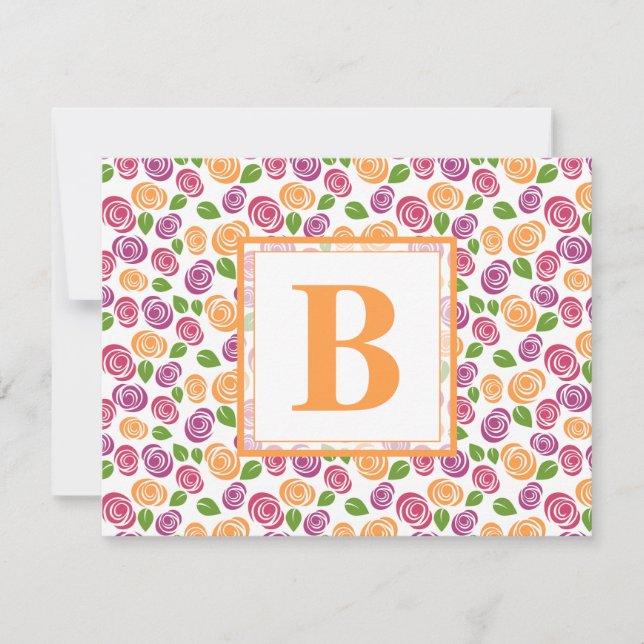 Golden Yellow Personalized Monogram Name Initial Note Card (Front)