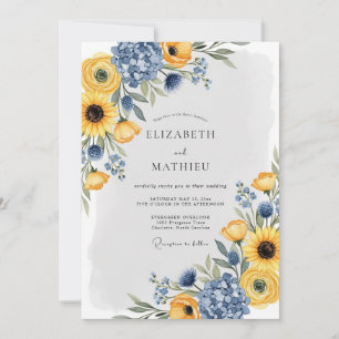 Golden Yellow Picturesque Summer Wedding Invitation
