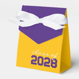 Golden Yellow & Purple Graduation Favor Boxes