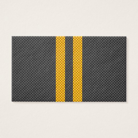 Golden Yellow Racing Stripes Carbon Fiber Style (Front)