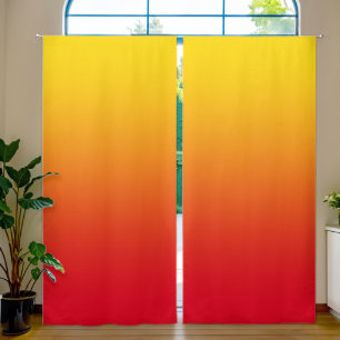 Golden Yellow Red Gradient Blackout Curtains