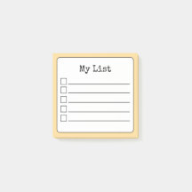 Golden Yellow Retro Lined Checklist