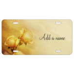 Golden Yellow Roses License Plate at Zazzle