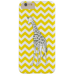 Golden Yellow Safari Chevron with Pop Art Giraffe Barely There iPhone 6 Plus Case