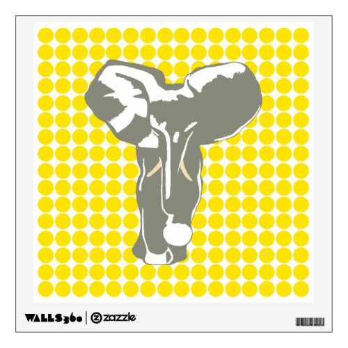 Golden Yellow Safari Dot with Pop Art Elephant Wall Decal