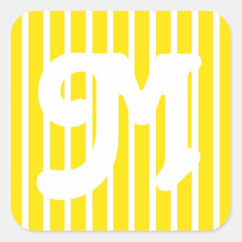 Golden Yellow Safari Stripe Square Sticker