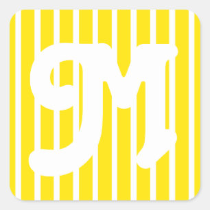 Golden Yellow Safari Stripe Square Sticker