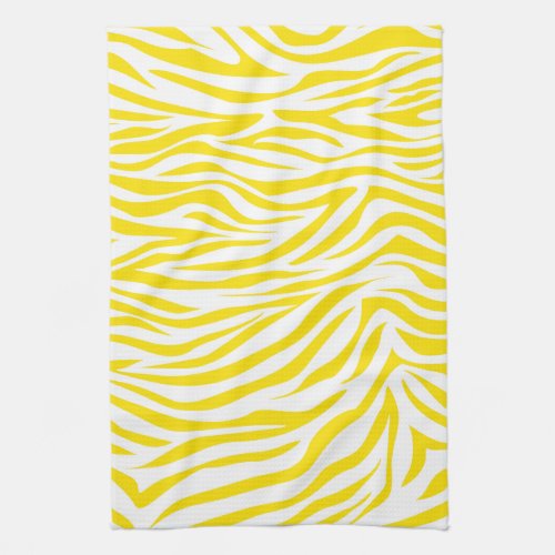 Golden Yellow Safari Zebra Kitchen Towel