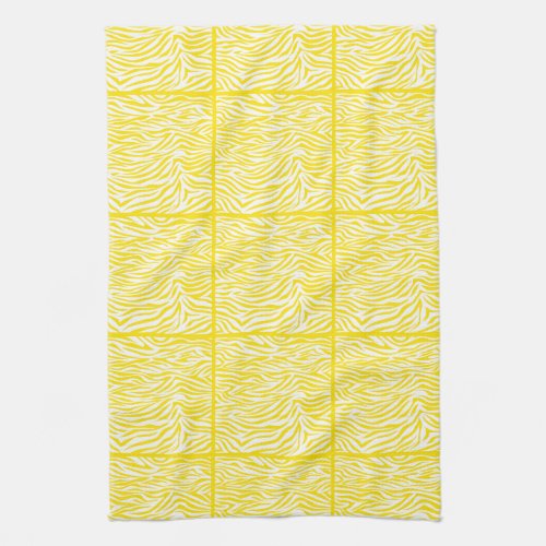Golden Yellow Safari Zebra tiled design Towel