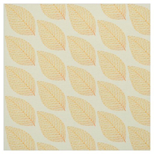 Golden Yellow Skeleton Leaf Pattern Pastel Green Fabric