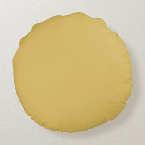 Golden Yellow Solid Color 2022 Popular Hue Round Pillow