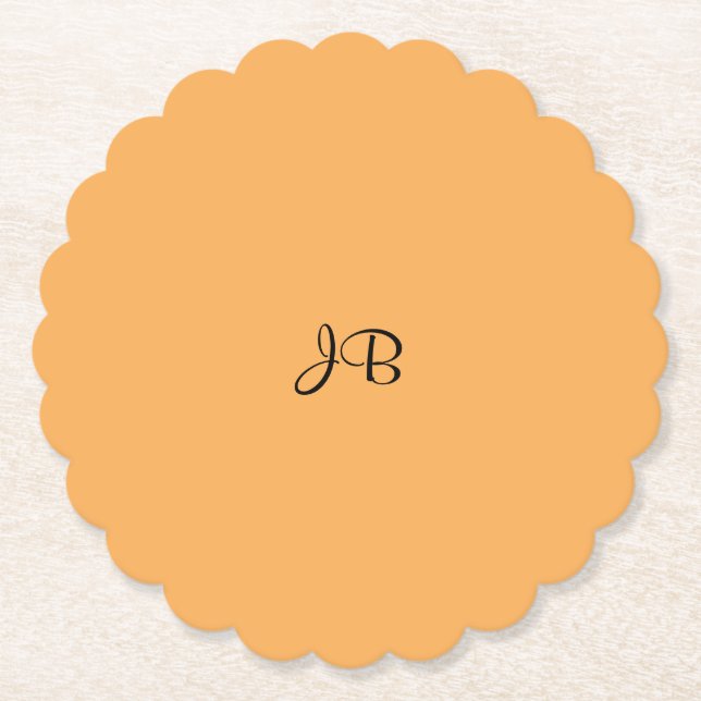 Golden yellow solid color TEMPLATE Paper Coaster (Front)