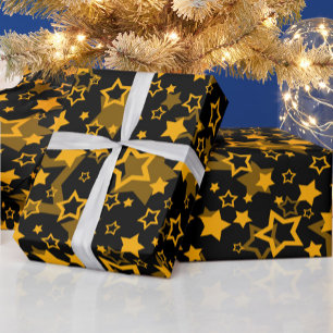 Golden Yellow Stars Glitter Design  Wrapping Paper