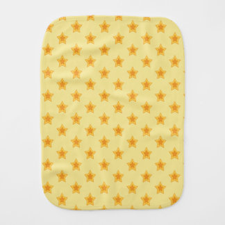 Golden yellow stars reversible pattern baby burp cloth