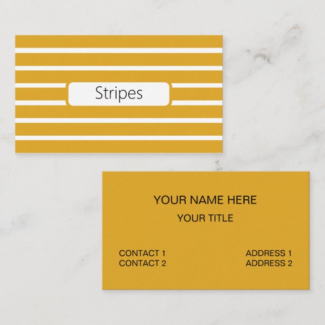 Golden Yellow Stripes Business Card (Front/Back)