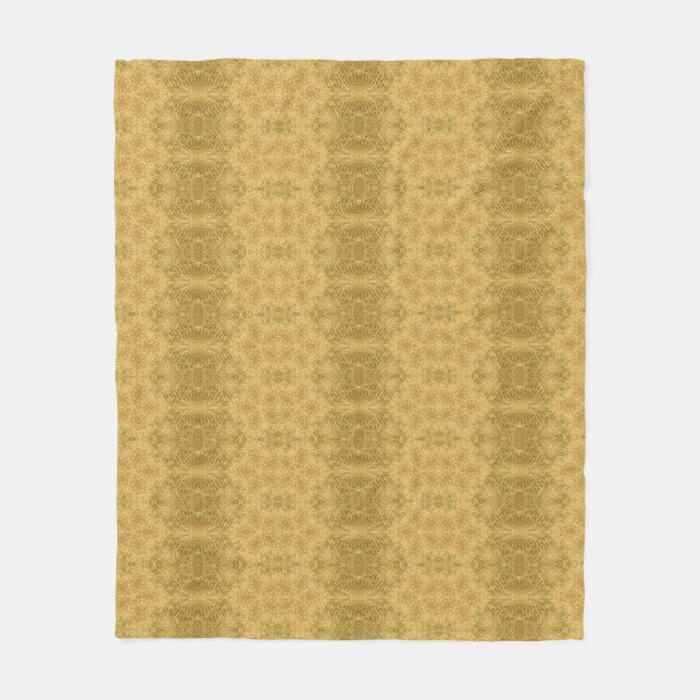 Golden yellow sun bright pattern fleece blanket (Front)