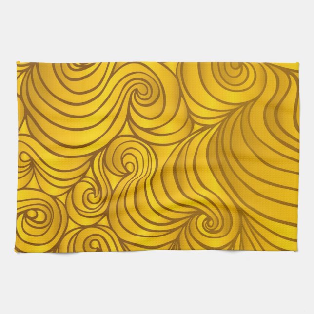 Golden Yellow Swirl Towel (Horizontal)
