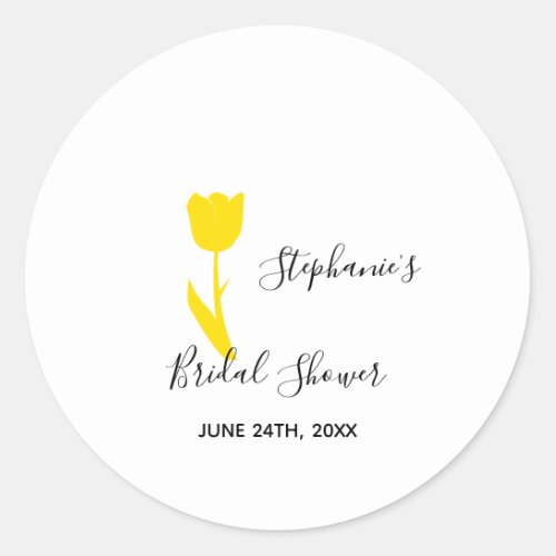 Golden Yellow Tulips Floral Weddings Bridal Shower Classic Round Sticker