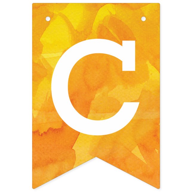 Golden Yellow Watercolor Congratulations Bunting Flags (First Flag)