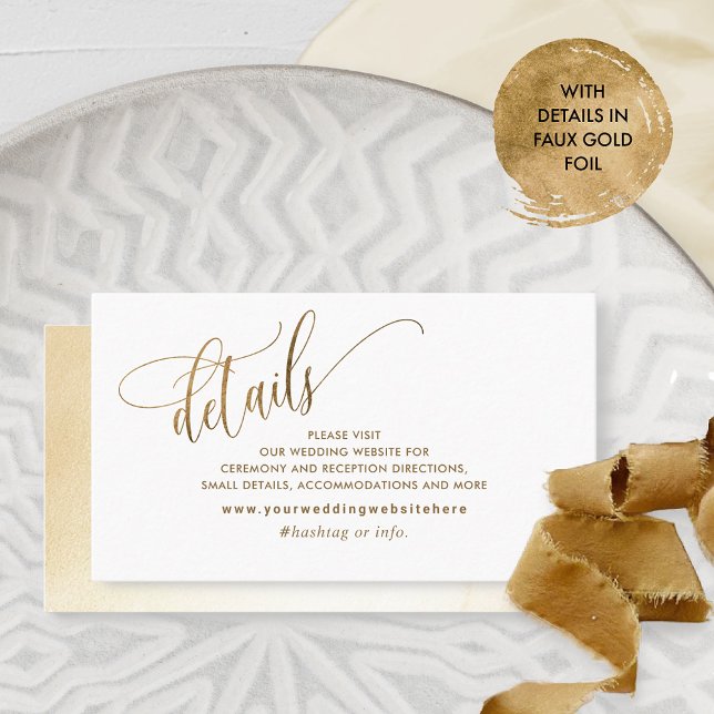 Golden Yellow Watercolor Wedding Details/ Website Enclosure Card (Creator Uploaded)