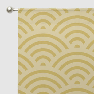 Golden Yellow Waves Vintage Art Deco Inspired Sheer Curtains