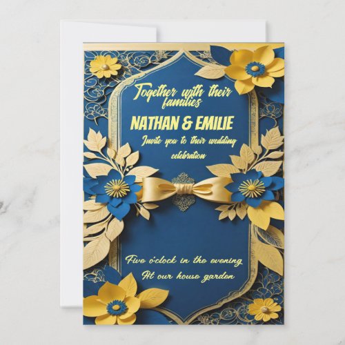 Golden Yellow wedding invitation 