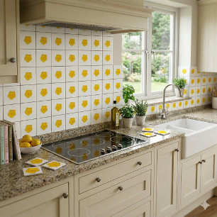 Golden Yellow Wildflower Photo Ceramic Tile