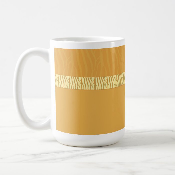 Golden Yellow Zebra Fur Print Coffee Mug