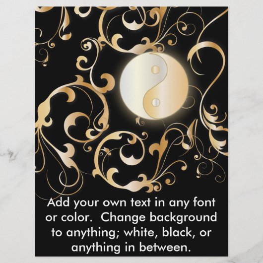 Golden Yin & Yang Floral Design (Front)