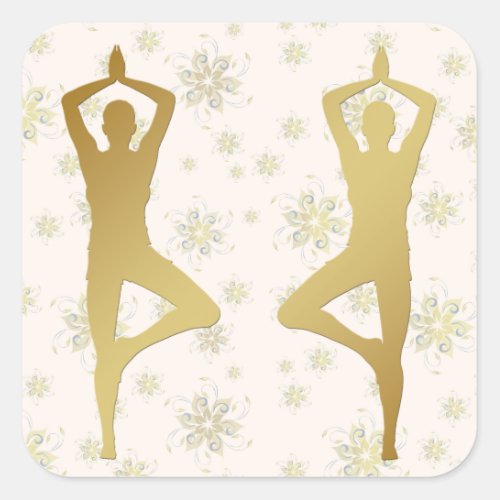 Golden Yoga Meditation Sticker