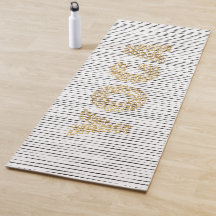 Golden YOGA text on Black Stripes