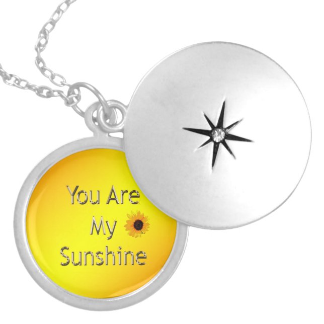 Golden You Are My Sunshine, Locket Necklace (Front)