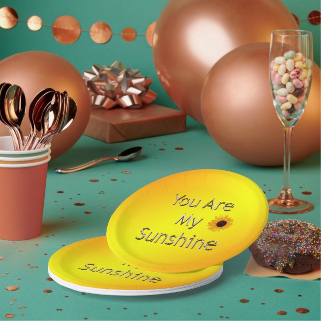 Golden You Are My Sunshine, Party Paper Plates (Multi)
