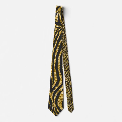 golden zebra print zebra skin pattern zebra art neck tie