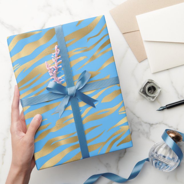 Golden Zebra Wrapping Paper (Gifting)
