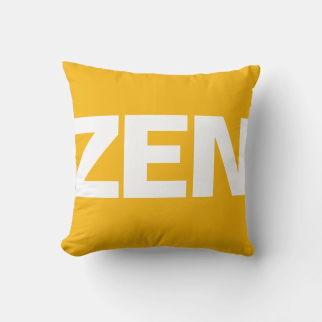 Golden Zen Throw Pillow (Front)