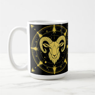 Golden Zodiac Symbol of Aries Coffee Mug