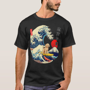 Goldendle Japanese Kanagawa Wave Surf Loyal Dog T-Shirt