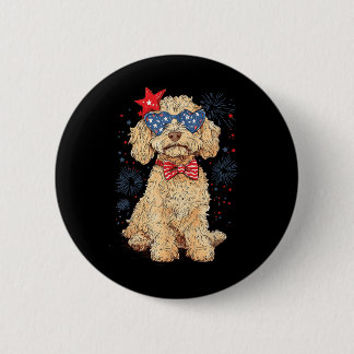 Goldendoodle 4th Of July Patriotic Golden Doodle D Button