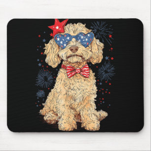 Goldendoodle 4th Of July Patriotic Golden Doodle D Mouse Pad