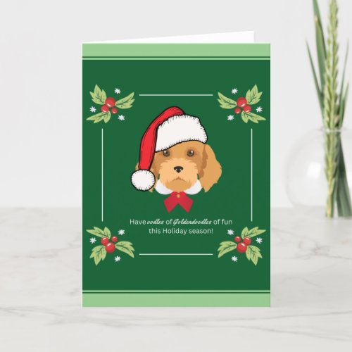 Goldendoodle 5x7 Christmas Card