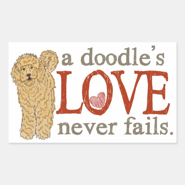 Goldendoodle and Labradoodle Love Rectangular Sticker (Front)