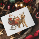 Goldendoodle and Santa Dog Christmas Holiday Postcard<br><div class="desc">This design may be personalized in the area provided by changing the photo and/or text. Or it can be customized by choosing the click to customize further option and delete or change the color of the background, add text, change the text color or style, or delete the text for an...</div>