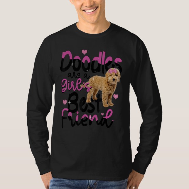 Goldendoodle Are A Girls Best Friend Dog Cute Gold T-Shirt (Front)