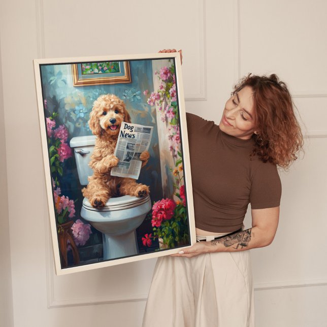 Goldendoodle Art Bathroom Humor Canvas Print (Creator Uploaded)