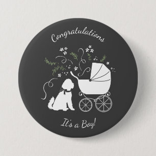 Goldendoodle Baby Shower Dog Button