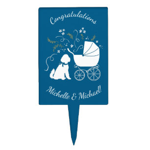 Goldendoodle Baby Shower Dog  Cake Topper