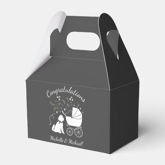 Goldendoodle Baby Shower Dog  Favor Boxes (Front Side)