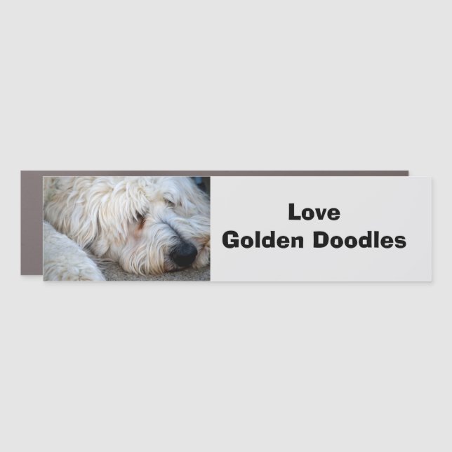 Goldendoodle background bumper sticker car magnet (Front)